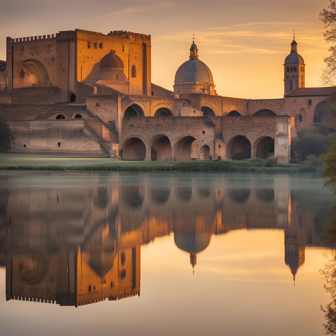 Visuale di Mantova vista dai laghi